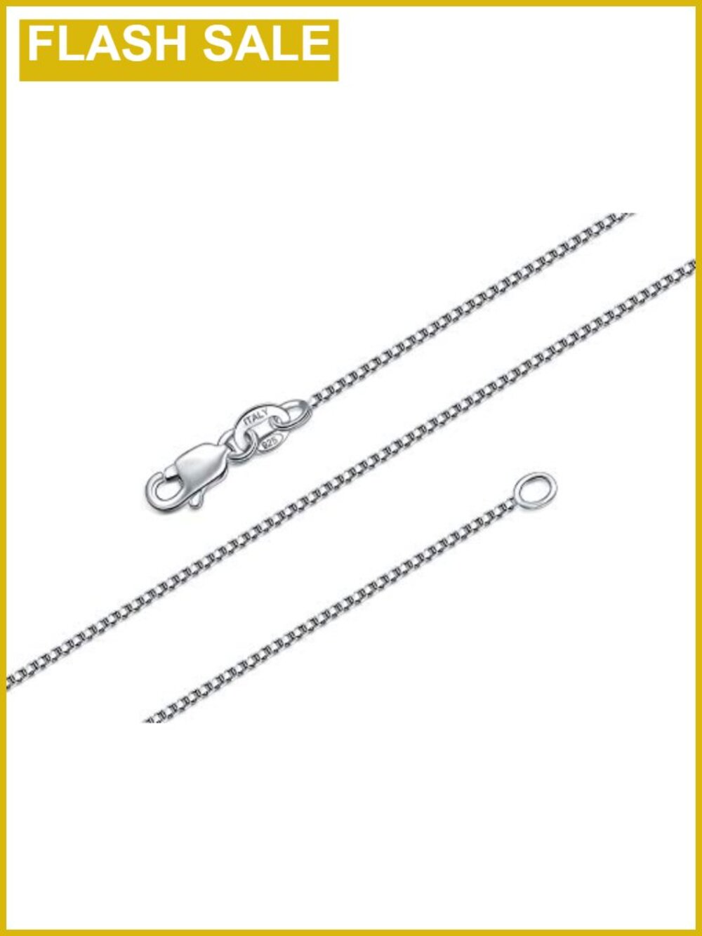 Sterling Silver Box Chain Necklace 1mm Lobster Claw Clasp Dainty Layering